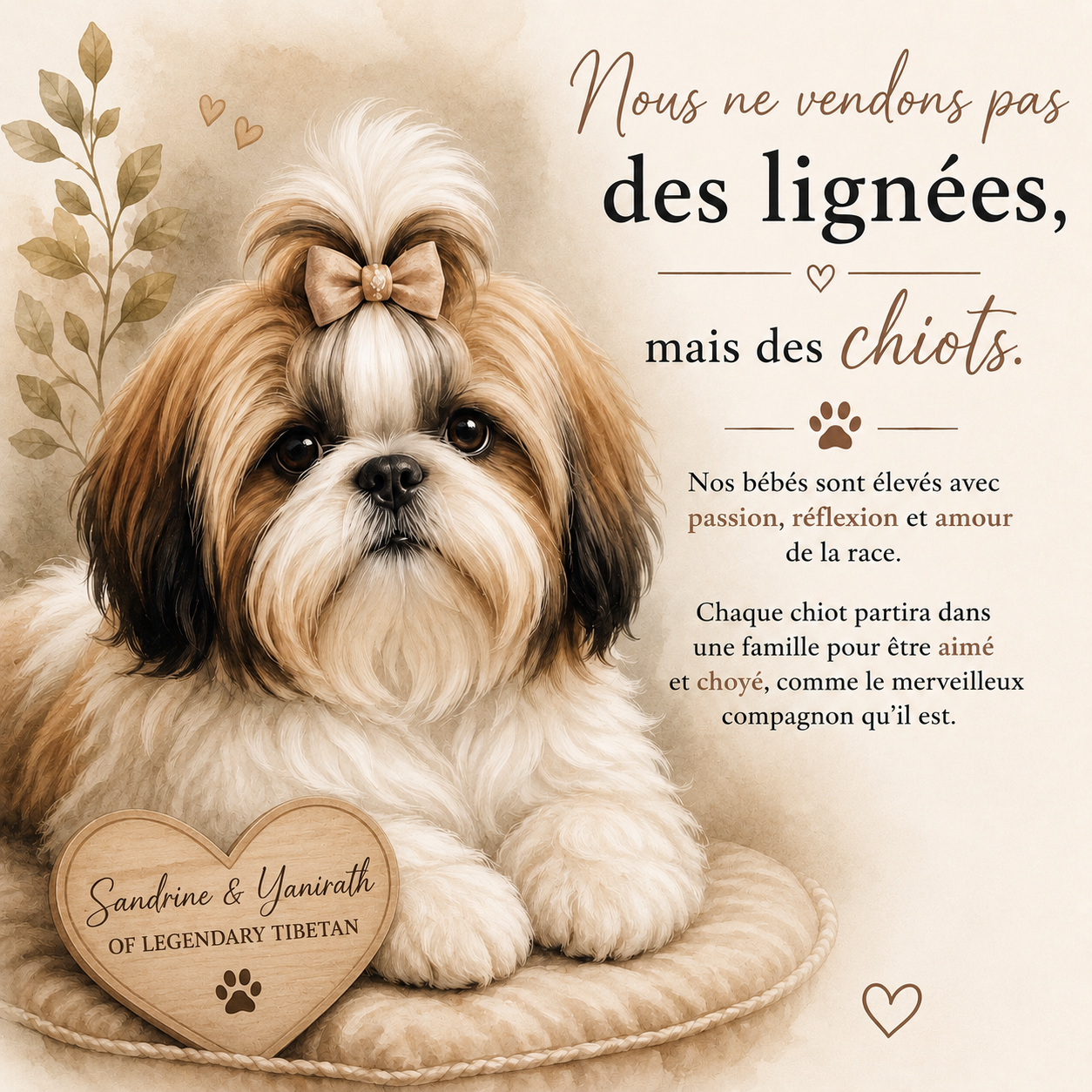 Nous ne vendons pas des lignées, mais des chiots